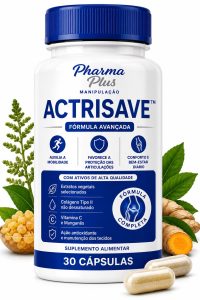 Actrisave 30 cápsulas Pharma Plus Manipulação para auxiliar no fortalecimento dos cabelos, redução da queda capilar, controle da oleosidade do couro cabeludo e saúde capilar.