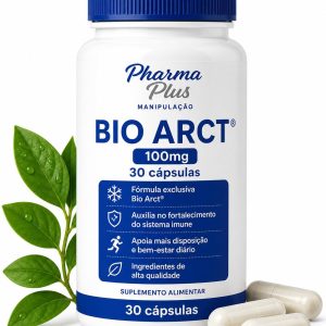 Bio Arct 100mg 30 cápsulas Pharma Plus Manipulação para auxiliar na produção de colágeno, hidratação da pele, fortalecimento dos cabelos e unhas e combate ao envelhecimento precoce.