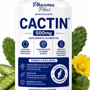 Cactin 500mg 30 cápsulas Pharma Plus Manipulação para auxiliar na redução da retenção de líquidos, controle do peso, diminuição do inchaço e bem-estar.